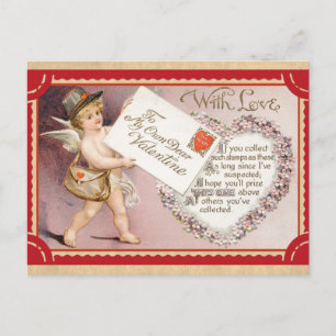 Süße Vintage Valentinstag Cherub Post Postkarte