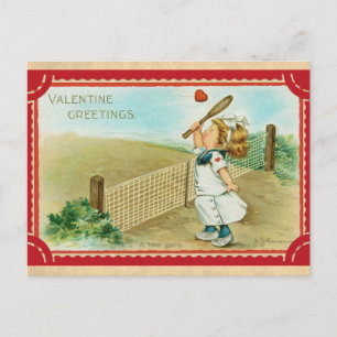 Süße Vintage Valentinstag Grüße Liebesspiel Postkarte