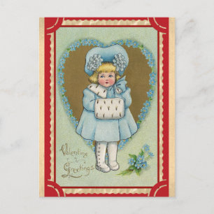 Süße Vintage Valentinstag Grüße Postkarte