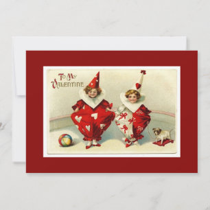 Süße Vintage Valentinstag Kinder Feiertagskarte