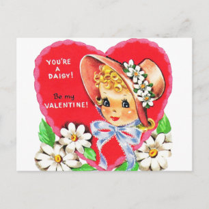 Süße Vintage Valentinstag-Postkarte eines kleinen Postkarte