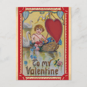 Süße Vintage Valentinstag viktorianische Engel Her Postkarte
