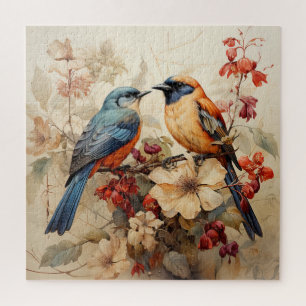 Süße Vintage-Vogelliebhaber Puzzle