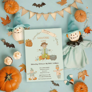 Süße Vintage-Vogelscheuche Halloween-Party Einladung
