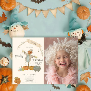 Süße Vintage-Vogelscheuche Halloween-Party Geburts Einladung