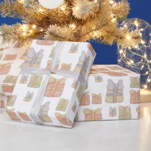 Süße vintage Weihnachtsgeschenke handbemalt Geschenkpapier