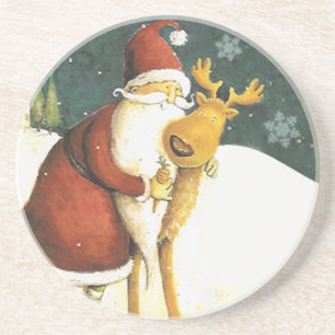 Süße Vintage-Weihnachtsmann-Untersetzer Getränkeuntersetzer