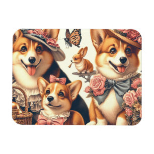 Süße Vintage-Welsh-Corgi-Strickjacke Magnet