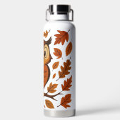 Süße, vintage whimmsiche Herbst/Eule Trinkflasche (Rückseite)
