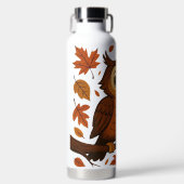 Süße, vintage whimmsiche Herbst/Eule Trinkflasche (Vorderseite)