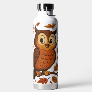 Süße, vintage whimmsiche Herbst/Eule Trinkflasche