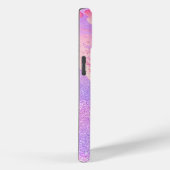 Süße violette Marmor Kunst Glitter Monogramm Case-Mate iPhone Hülle (Rückseite / Rechts)