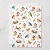 Süße Vögel 1. Geburtstag – Lustige Kinderparty Dankeskarte (Rückseite)