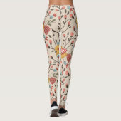 Süße Vögel Boho Muster Leggings (Rückseite)