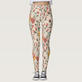 Süße Vögel Boho Muster Leggings (Vorderseite)