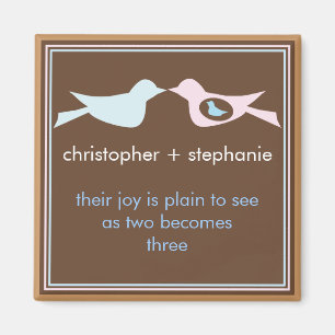 Süße Vogel-Familien-Paare mit Baby Magnet