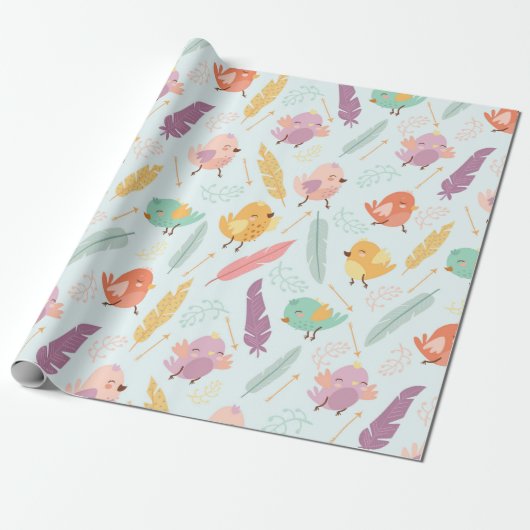 Süße Vögel Geschenkpapier (Ungerollt)