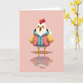 Süße Vögel in Jacke Art Karte (Gelbe Blume)