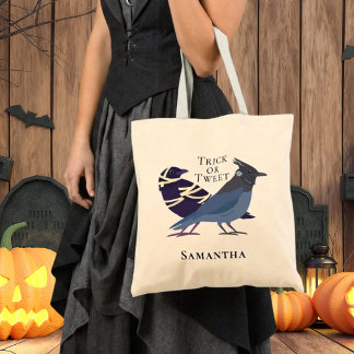 Süße Vögel in Kostümen Halloween Trick or Tweet Tragetasche