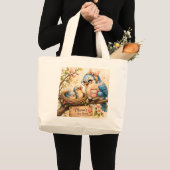 Süße Vogel-Mama-Tragetasche Jumbo Stoffbeutel (Vorderseite (Produkt))