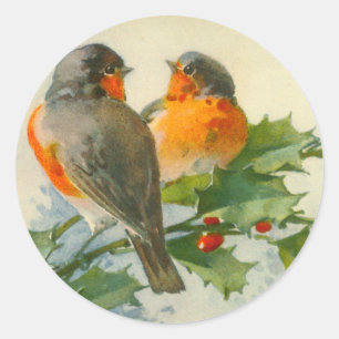 Süße Vögel Vintage Postkarten Druck Aufkleber Tags