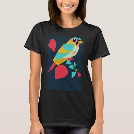 Süße Vogelkunst T-Shirt (Vorderseite)