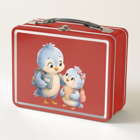 Süße Vogelschwestern Rote Lunchbox (Vorderseite)