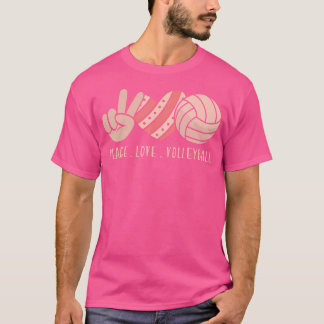 Süße Volleyball-Mädchen-Spielerin Frieden Liebe Vo T-Shirt