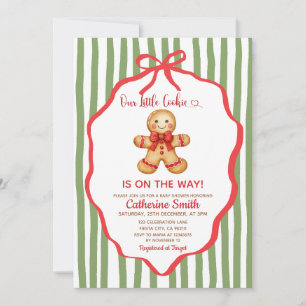 Süße vornehme Lebkuchen-Weihnachts-Baby-Party  Einladung