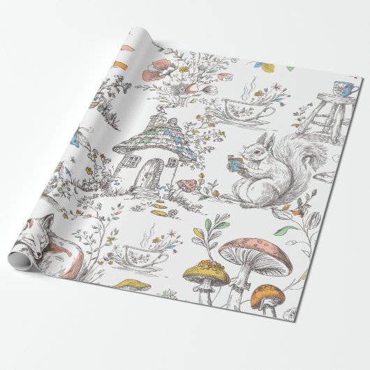 Süße Wald-Babyparty Geschenkpapier (Ungerollt)
