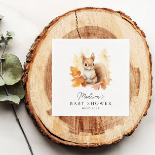 Süße Wald-Eichhörnchen-Herbst-Baby-Party Serviette