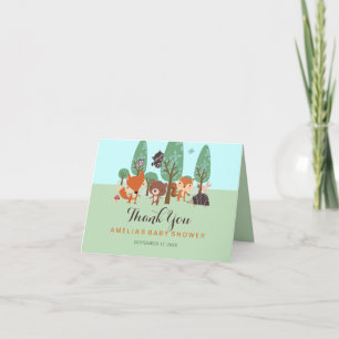 Süße Wald Freunde Baby Shower Dankeskarten Dankeskarte