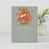 Süße Wald-Fuchs-Babyshower / Sprinkle Einladung (Stehend Vorderseite)
