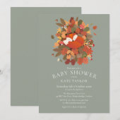 Süße Wald-Fuchs-Babyshower / Sprinkle Einladung (Vorne/Hinten)