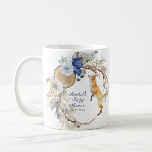 Süße Wald-Fuchs-Wasserfarbe Florale Babyparty Kaffeetasse