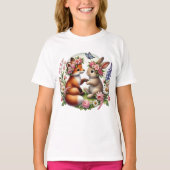 Süße Wald-Hasen-Fuchs-Mädchen T-Shirt (Vorderseite)
