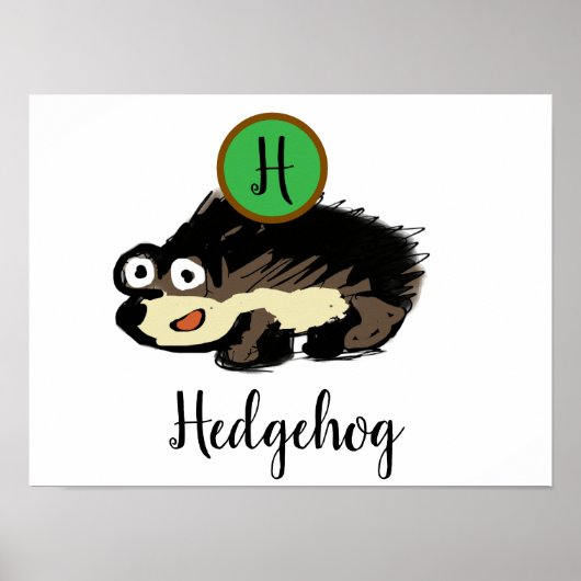 Süße Wald-Igel-Kinderzimmer-Kunst drucken Poster (Vorne)