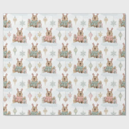 Süße Wald-Rentier-Capybara-Weihnachten  Geschenkpapier