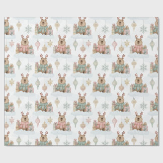 Süße Wald-Rentier-Capybara-Weihnachten  Geschenkpapier