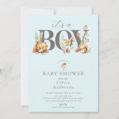 Süße Waldfreunde - ein Junge Einladung (Vorderseite)