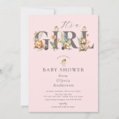 Süße Waldfreunde - ein Mädchen Einladung (Vorderseite)