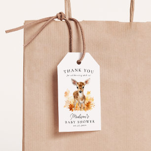 Süße Waldhirsch-Herbst-Baby-Party Geschenkanhänger