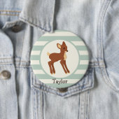 Süße Waldhirsche; Salbeigrüne Streifen Button (Beispiel)
