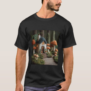 Süße Waldhütte Pilze Cottagecore T-Shirt