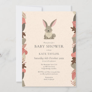 Süße Waldkaninchen-Baby-Shower-Streusel Einladung