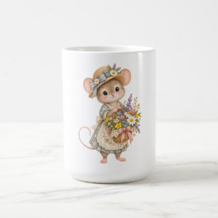 Süße Waldmaus – Europäische Cottage-Garten-Illustr Kaffeetasse