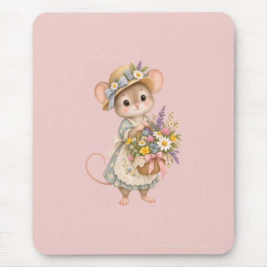 Süße Waldmaus – Europäisches Cottage Mousepad (Vorne)