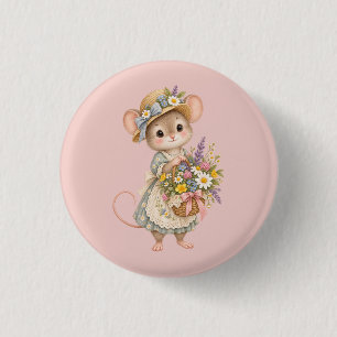 Süße Waldmaus – Illustration für den europäischen  Button