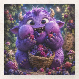Süße Waldmonster-Fantasie-Kunst des Beerendieb Glasuntersetzer