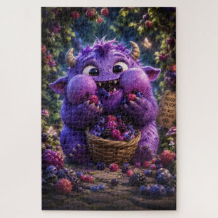 Süße Waldmonster-Fantasie-Kunst des Beerendieb Puzzle